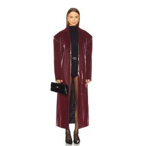 Kim Shui Kristy Coat in Oxblood Size Medium New Fabric Defect